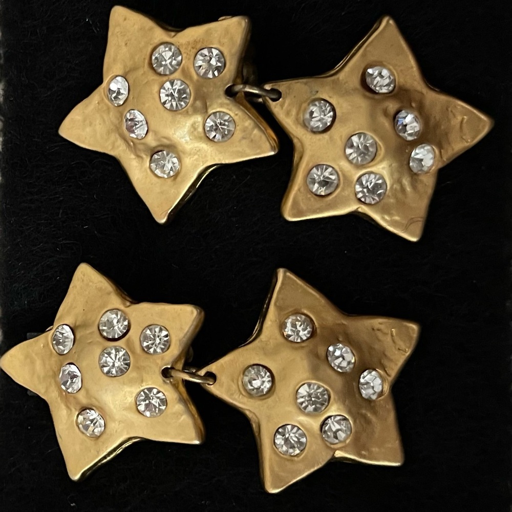 Star Dangle Clip Earrings